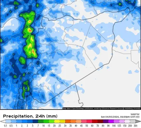 تفاوت في كميات الأمطار بعدة محافظات سورية والقدموس تتصدر ب20 مم