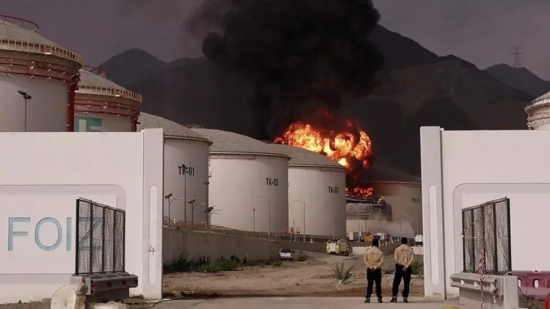 حريق في حقل شاه النفطي بأبوظبي إثر استهداف بطائرة مسيرة